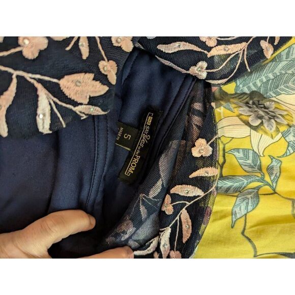 TLC Say Yes to the Prom Juniors' Embellished Floral Ballgown Dress Navy Size 5 - Picture 6 of 9